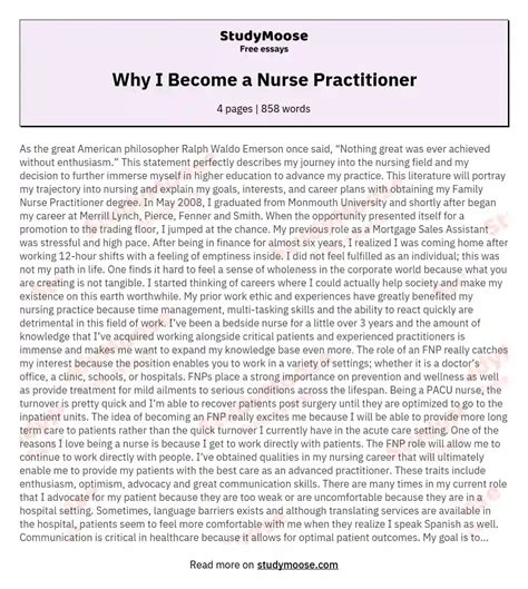 passion for nursing essay